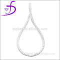 silver jewelry wholesale-simple pear shaped pendant with tiny white CZ